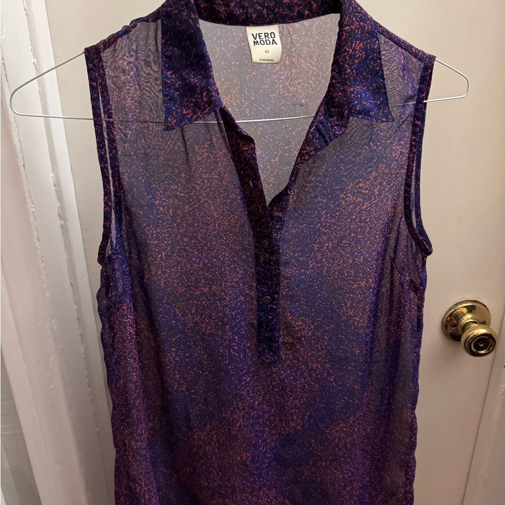 Vero Moda Sheer Purple and Pink Blouse